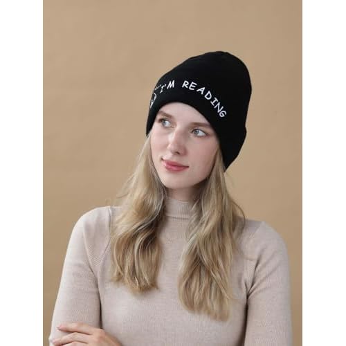 Book Lovers Gifts Hat Beanie for Women Men Reading Embroidered for Readers Bookish Book Club Librarians Bookworms Stuffers