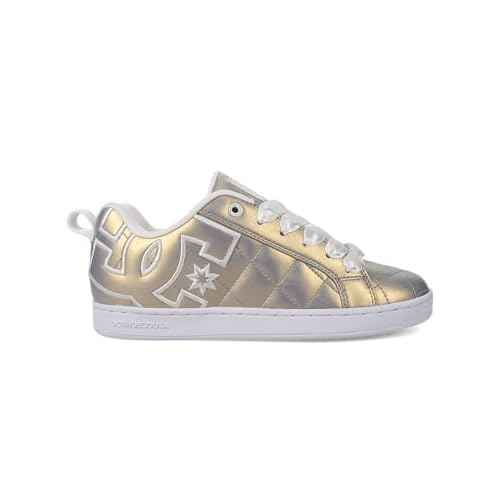 DC Shoes Women's Court Graffik Sneaker, LT. Gold, 5