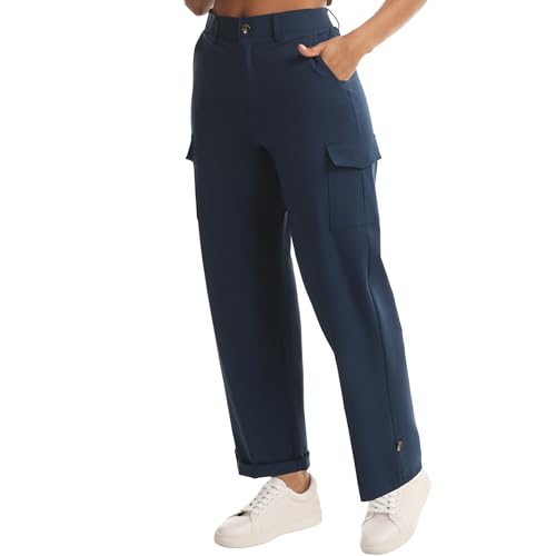 Women's Quick Dry Hiking Capri Pants Lightweight Stretchy Cargo Pants with Pockets for Outdoor Casual Travel