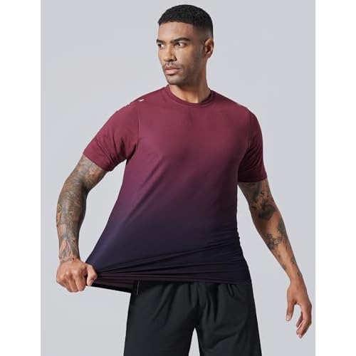 5 Pack Men¡¯s Active Quick Dry Crew Neck T Shirts | Athletic Running Gym Workout Short Sleeve Tee Tops Bulk
