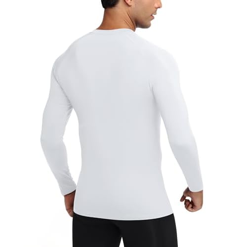Mens Compression Shirt Long Sleeve Quick Dry Athletic Workout Gym T-Shirt SPF Running Top Sport Undershirt Base Layer