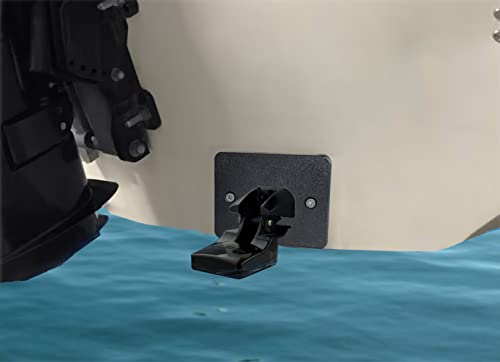 Marine Transducer Mounting Plate Kit with Spray Shield - Black + Transducer Cover