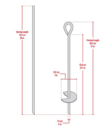 4-Piece 30-Inch Heavy Duty Steel Earth Auger Anchor Kit for Shelters and Canopies