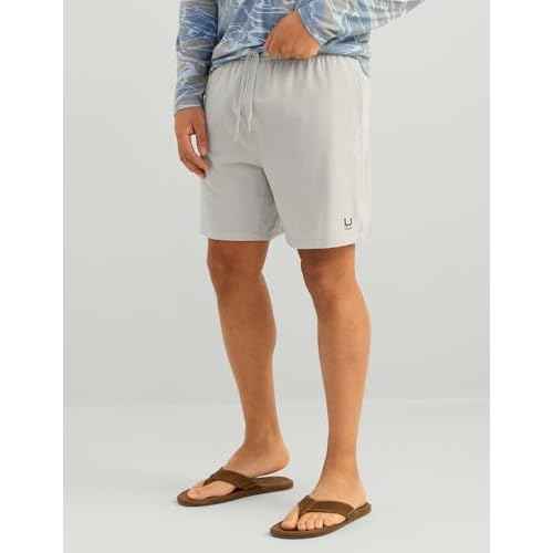 HUK Mens Leeward Short, 7" Inseam, Quick Dry Moisture Transport Breathable Shorts with Sun Protection