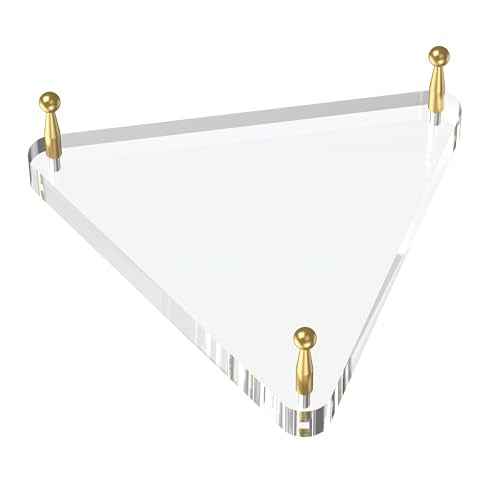 SVENJBB Ball Holder for Basketball, Football, Soccer, Volleyball, Crystals and Rocks, Clear Acrylic Ball Stand with Gold Pegs & Rubber Feet for Displaying Sports Memorabilia, 1 Pack
