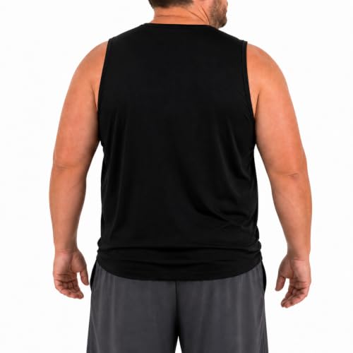 Men's Big and Tall Tank Top 4X-Large Sleeveless Muscle Shirt - Black
