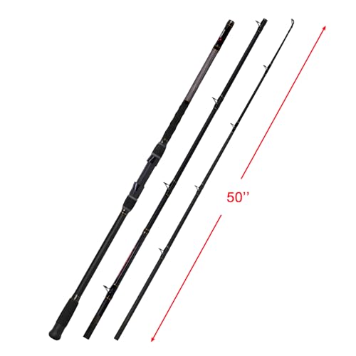 Fiblink 12' 3-Piece Surf Fishing Rod - Portable Saltwater Casting Rod