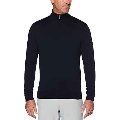 Callaway Weather Series Men's 1/4 Zip Golf Sweater with Mock Collar, Thermal Merino Wool, Breathable Soft Fabric
