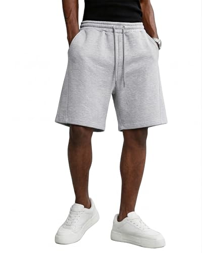 Men's Baggy Light Gray Sweat Shorts - Casual Athletic Shorts Large