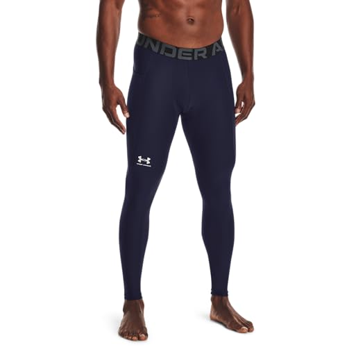 Under Armour Men's HeatGear Armour Leggings - Medium Midnight Navy White