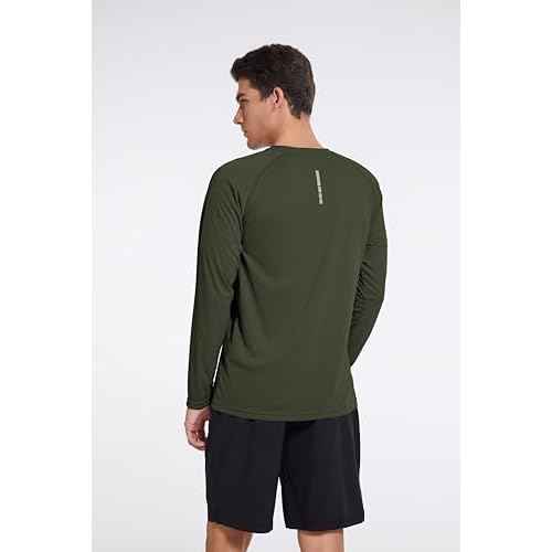 Men's UPF 50+ Sun Protection Shirts Rash Guard Long Sleeve Quick Dry Moisture Wicking Workouts Outdoor