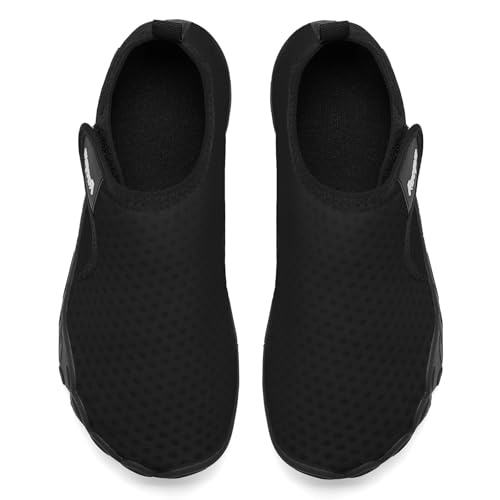 Water Shoes for Women & Men Quick Dry Beach Swim Shoes - Black, 11.5 Women / 10.5 Men