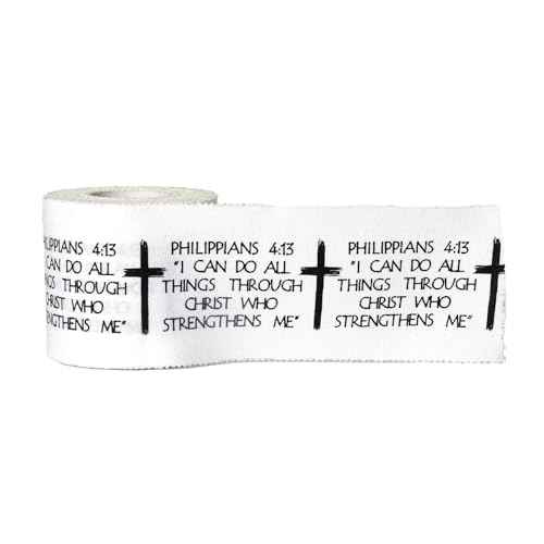 1pcs Cross Christian Sports Tape with Jesus Bible Verse, 2" X 23ft Cotton Wristbands for Basketball, Football, Soccer, Gymnasts, etc. for Protection or Injury Use
