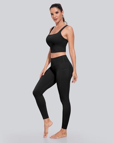 Large Pack of Black High-Waisted Pockets Leggings for Women - Tummy Control Workout Yoga Pants