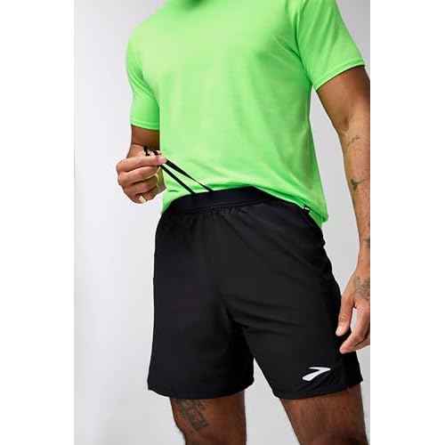 Brooks Men's Journey 7" Short, Lightweight, Supportive Fit Athletic Shorts with Brief Liner & Secure Storage