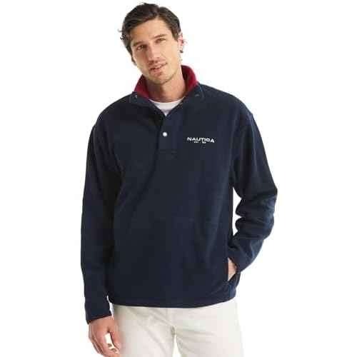 NAUTICA Men's Solid 1/4 Zip Fleece Sweatshirt