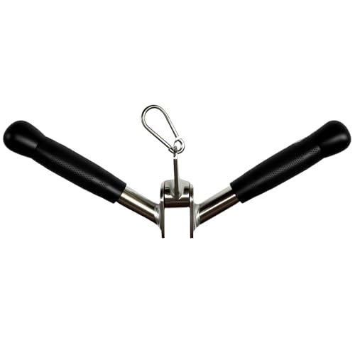 Revolving Lat Pulldown Bar with V Grip for Cable Machine - Chrome Finish