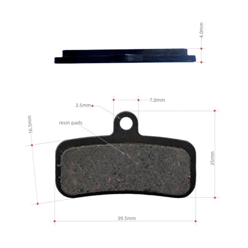 AKANTOR Two Pairs 4-Piston Brake Pads Four-Piston Oil Semi Metal Bicycle Brake Pads for Zoom HB876 Shimano D02S XT M9020 M8020 Saint M640 M800 M810 M820 M520 M420 876 Disc Brake