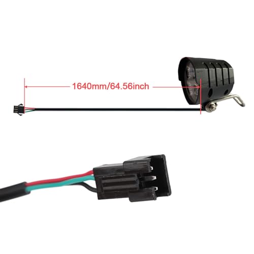 Universal 12W Ebike Headlight with Horn, 36V-60V Compatibility, 4 Beads