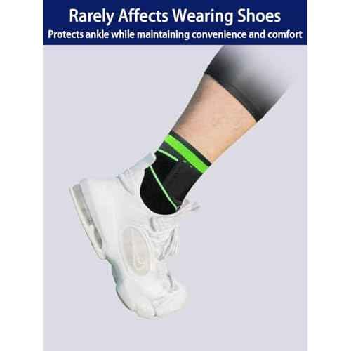 Ankle Braces for Men & Women, 2 pcs Ankle Compression Sleeve Plantar Fasciitis Brace Plantar Fasciitis Relief, Arch Support Socks Ankle Sleeve Ankle Brace for Sprained Ankle (Black, Large)