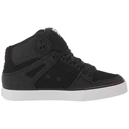 DC Men's Pure High Top Wc Skate Shoes Casual Sneakers, Black/Black/White, 8