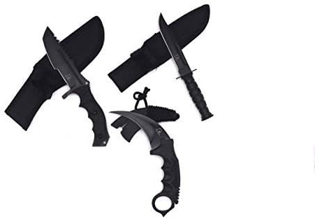 Falcon Knives CSGO Tactical Fixed Blade Set. 3 PCS Tactical Daggers. 2 Different Combo. for Collection, Gift, and Outdoors Camping Cut Ropes, Branches
