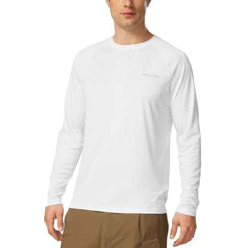 baleaf Men's Sun Protection Shirts UV SPF UPF 50+ Long Sleeve Rash Guard Fishing Running Quick Dry Lightweight