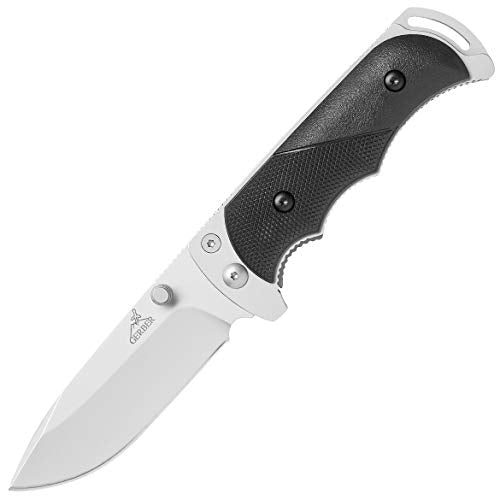 Folding Hunting Knife with Drop Point Blade, Dual Thumb Studs, Secure Grip