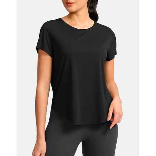 G Gradual Women's Workout Tops Short Sleeve Lightweight Athletic Yoga Running Shirts Loose Fit Quick Dry Gym T-Shirts