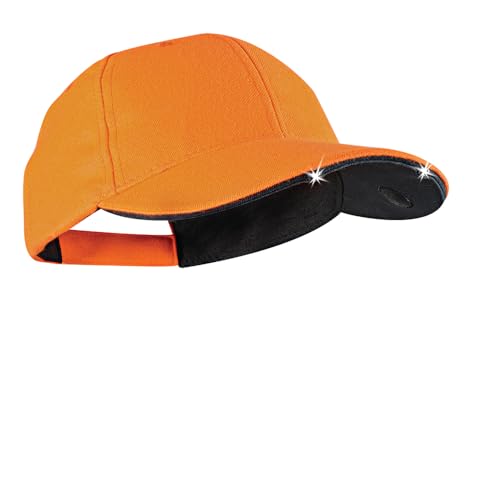 Ultra-Bright LED Lighted Hat with Orange Blaze Color - Hands-Free Cap for Outdoors