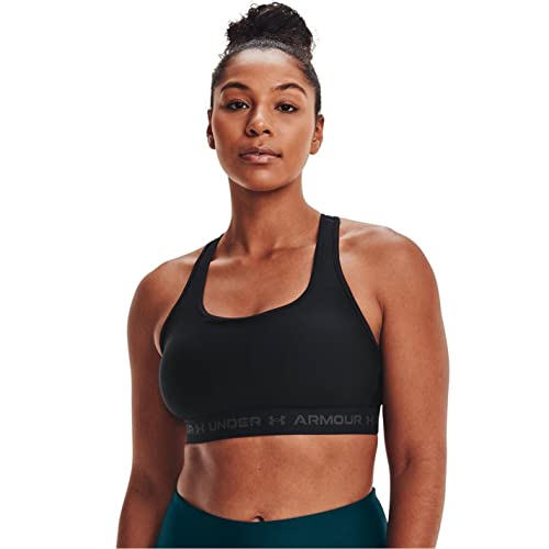 Under Armour Women's Crossback Mid Impact Sports Bra XX-Large Black Jet Gray