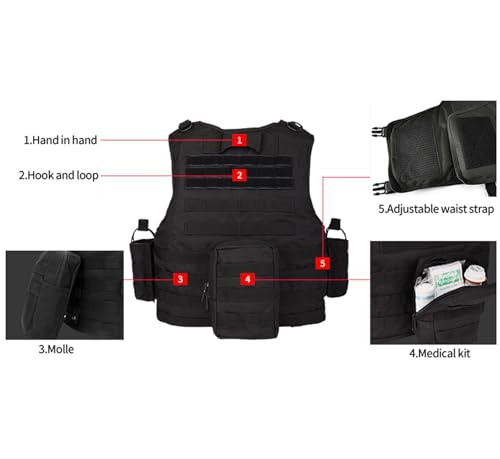 Adjustable Tactical Airsoft Vest for Men Outdoor Tan