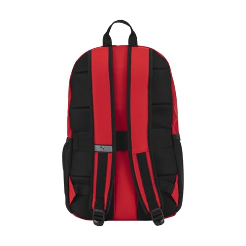 PUMA Women's Poppy Backpack in Memory Cloth with Laptop Sleeve & Water Bottle Pocket - Red