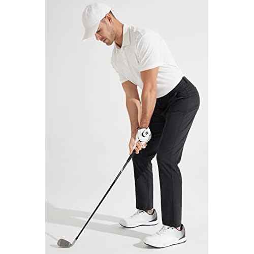 Libin Mens Golf Pants Stretch Work Dress Pants 30"/32"/34" Quick Dry Lightweight Casual Comfy Trousers with Pockets