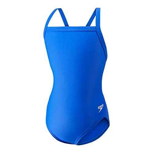 Speedo Girl's Swimsuit One Piece PowerFlex Flyback Solid Youth Team Colors