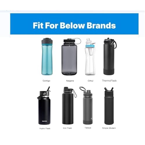 2Pack Straw Lid Compatible with ThermoFlask 18OZ/24OZ/32OZ/40OZ/64OZ Water Bottle, Replacement Lid Fits Nalgene wide mouth bottle, Leak Proof and Spill Proof, Easy to Carry