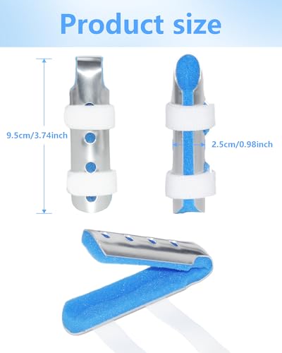 Large Metal Finger Splint Support Brace 2PCS Blue All Sizes