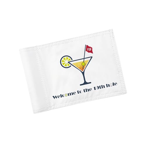 KINGTOP 19th Hole Golf Flag - 6x8 Inches, Nylon, with Sleeve, Golf Course Decor - Variation of THIS listing
