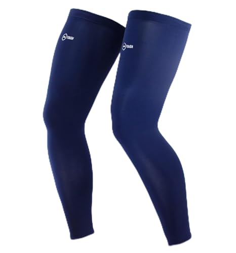 Navy Blue Leg Compression Sleeves for Men & Women - Sun Protection & Recovery
