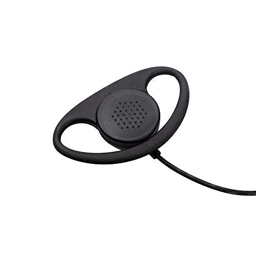 Caroo D-Shape Earpiece with PTT Microphone for Two-Way Radios