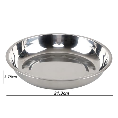 Stainless Steel Dinner Plates Set of 4 - Durable Eco-Friendly Flatware