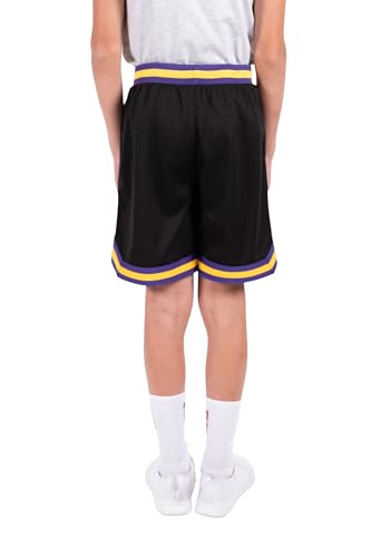 NBA Official Basketball Shorts - Los Angeles Lakers, Black, Size 10-12 - Classic Fit