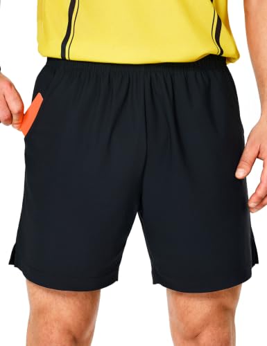 FitsT4 Sports Men's Soccer Referee Shorts Black Large with Pockets