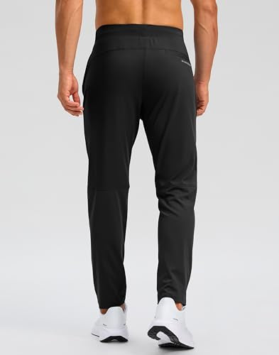 Men's Athletic Sweatpants with Zipper Pockets - Stretch Golf Workout Pants, 30-34 Inch Inseam