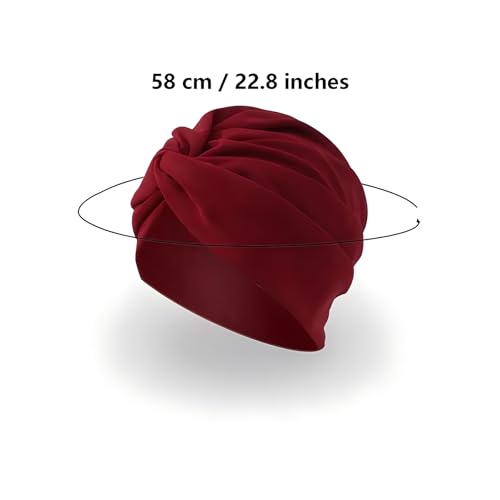 6 Pieces Solid Cotton Women Chemo Hat Stretchy Turban Beanie,Head Wraps Hats Cancer Headwear Beanie Head Covering for Women