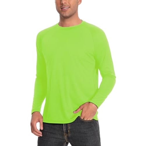 Men's Sun Protection Shirts UPF 50+ UV Long Sleeve Rash Guard Shirts Lightweight Quick Dry for Fishing Swimming Running