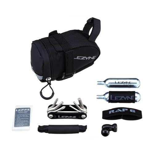 LEZYNE M-Caddy Bike Repair Kits with Medium Wedge-Shaped Saddle Bag for Long-Distance Riding | Choose Sport Kit or C02 Kit