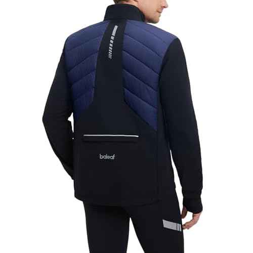 baleaf Men's Cycling Jacket Puffer Lightweight Coat Windproof Warm Winter 5 Pockets Packable Running Hiking