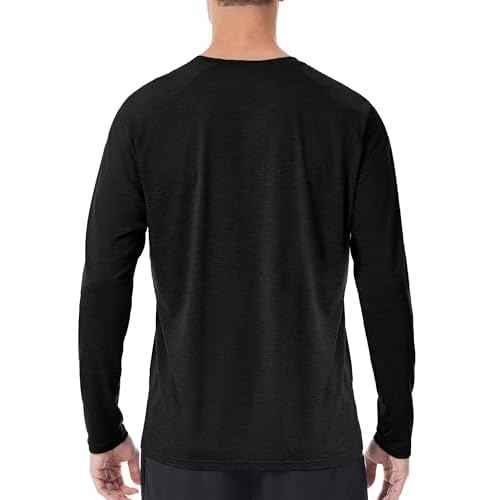 Roadbox UPF 50+ Sun Shirts for Men, UV Protection Long Sleeve Swim Shirt, Lightweight Rash Guard for Fishing Hiking Running