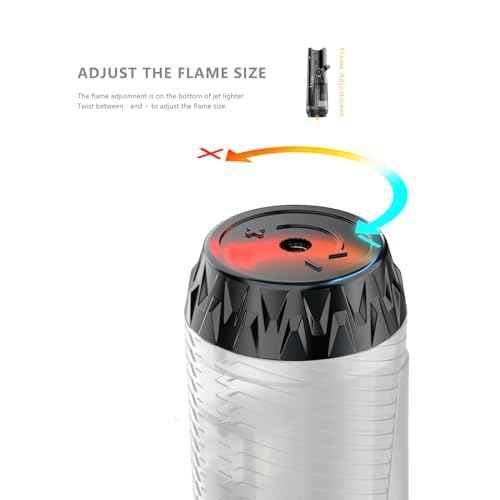 VVAY Torch Lighter Butane Refillable, Jet Flame Torch Lighter with Holder, Without Butane